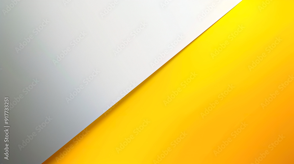 Poster abstract background with diagonal split of white and yellow