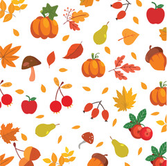 Autumn leaves fall background illustration. Beautiful autumn scenery background, Autumn fall season background illustration vector.