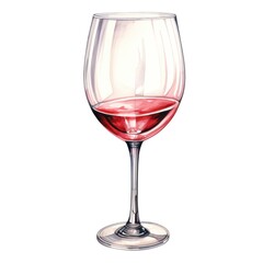 Elegant Red Wine Glass Illustration - Watercolor Art for Wine Enthusiasts and Home Decor
