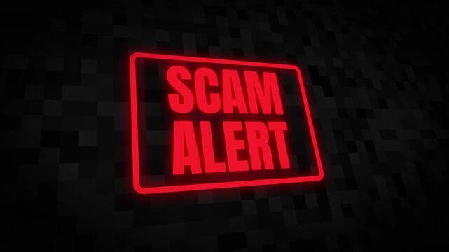 Internet scam alert animation, fraud alert, 4k resolution