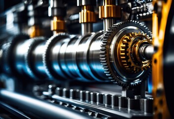 Fototapeta premium high performance machinery action showcasing precision engineering innovative technology dynamic components efficient operations, automation, robotics