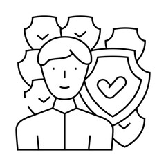 protection of deal line icon vector. protection of deal sign. isolated contour symbol black illustration