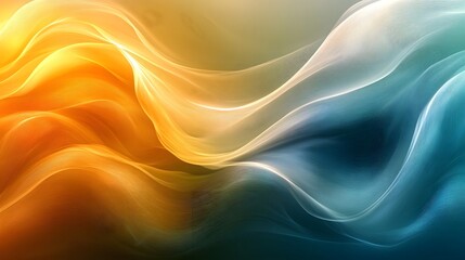 Golden-Teal Abstract Background with Soft Edges and Blurred Details, Elegantly Flowing Curves and Harmonious Color Gradient, Capturing a Modern, Minimalist Aesthetic