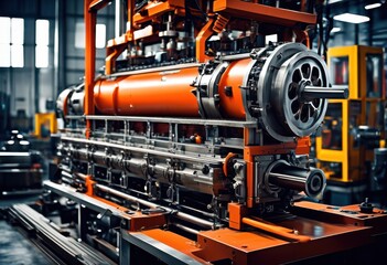 Fototapeta premium vibrant detailed product visuals showcasing cutting edge industrial machinery dynamic features modern design elements, advanced, equipment, innovative