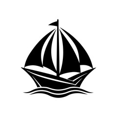Sail logo design silhouette vector template illustration