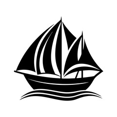 Sail logo design silhouette vector template illustration
