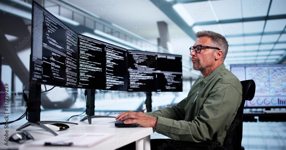 Poster Web Developer Looking At Code