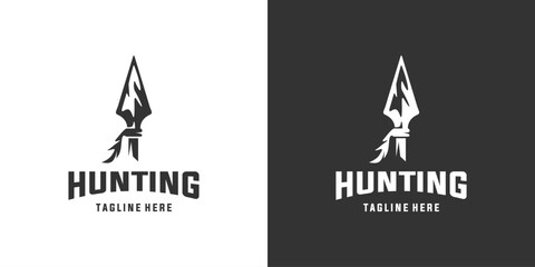 Vintage Retro Hipster Spear Arrowhead Logo Design Vector