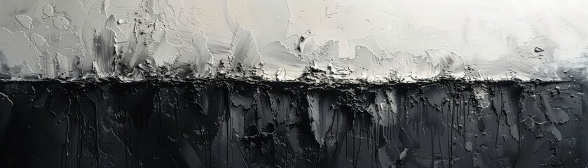 Abstract Black and White Textured Painting