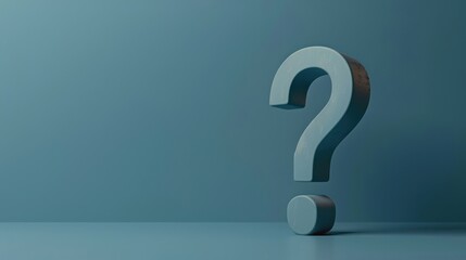 A 3D question mark icon prominently displayed against a vibrant green background symbolizes inquiry, curiosity, and exploration in a modern digital context