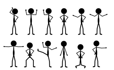  stickman set, pictogram, stick figure, flat character