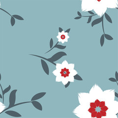 A Hand drawn simple abstract flowers black and white tone. and A Floral seamless pattern textile for trendy collage pattern