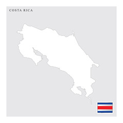 costa rica map and flag