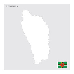 Obraz premium dominica map and flag