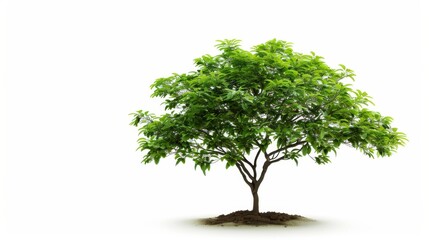 Fototapeta premium Lush green tree isolated on white background