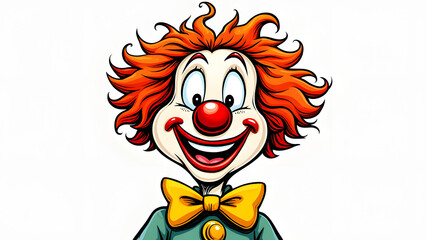 Fototapeta premium a cartoon of a smiling white clown