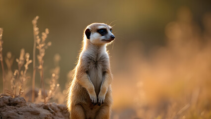 Fototapeta premium A curious meerkat