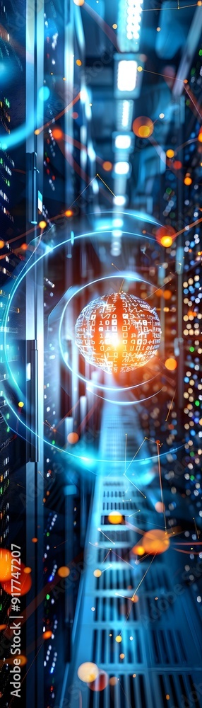 Poster Data Server with Global Network Connection.