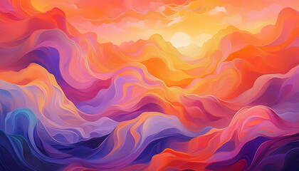 Fototapeta premium an abstract image that captures the essence of a sunset with warm colors