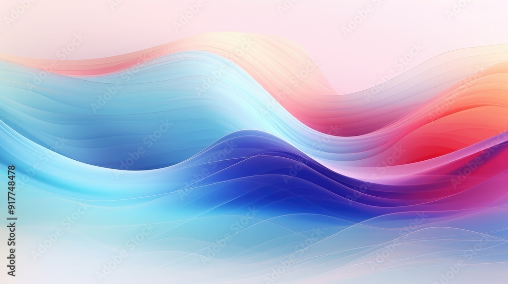Poster digital tech waves with vibrant gradients, dynamic design