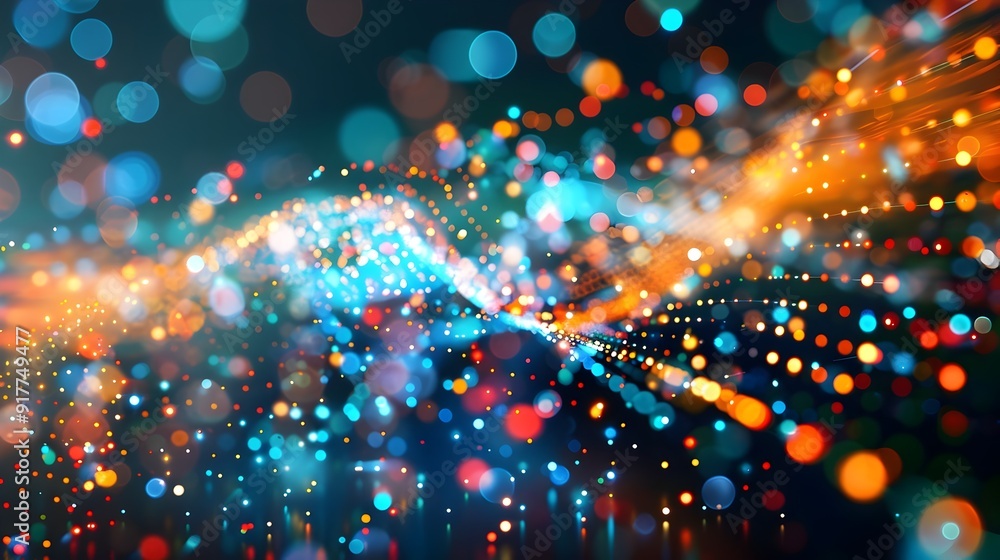 Poster abstract bokeh lights background