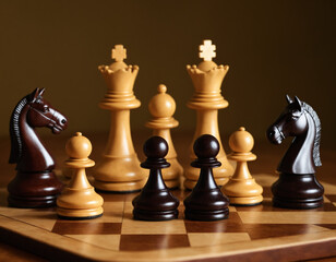 Chess Pieces And Chess Board