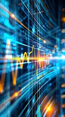 Digital Network and Data Flow.
