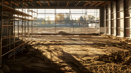 A construction of a soccer field