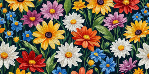 Oil painting . Artistic brush strokes. Botanical pattern for printing on wall decorations. Generated by Ai