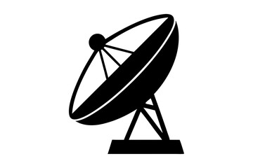 Satellite Dish Silhouette Icon Vector Line Art Illustration Clipart