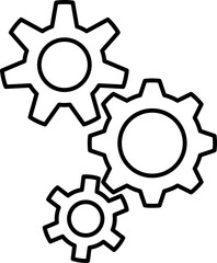 Gear icon outline vector illustration