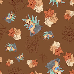 Cute Little Bookworm Inspired Repeat Pattern Design