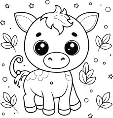 animal coloing page for kids illustration