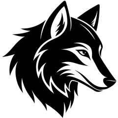 Creative wolves head icon side view silhouette vector illustration
