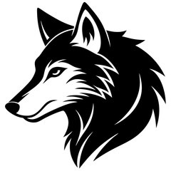 Creative wolves head icon side view silhouette vector illustration
