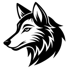 Creative wolves head icon side view silhouette vector illustration
