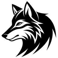 Creative wolves head icon side view silhouette vector illustration
