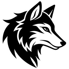 Creative wolves head icon side view silhouette vector illustration
