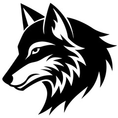 Creative wolves head icon side view silhouette vector illustration
