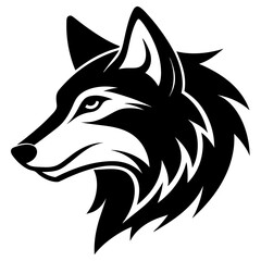 Creative wolves head icon side view silhouette vector illustration
