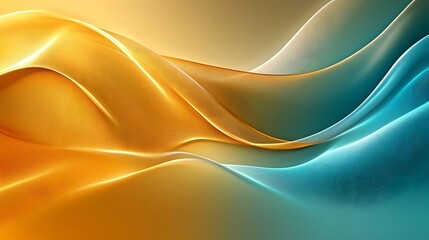 Golden-Teal Abstract Background with Soft Edges and Blurred Details, Elegantly Flowing Curves and Harmonious Color Gradient, Capturing a Modern, Minimalist Aesthetic
