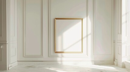 Wall mockup in white clear hallway interior 