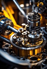 dynamic close ups showcasing powerful machinery action intricate details robust design elements, automation, assembly, capacity, component, control