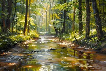 Serene Forest Harmony. Tranquil nature scene