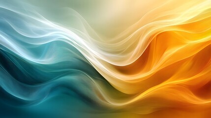 Obraz premium Golden-Teal Abstract Background with Soft Edges and Blurred Details, Elegantly Flowing Curves and Harmonious Color Gradient, Capturing a Modern, Minimalist Aesthetic