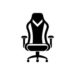 Gaming chair logo design silhouette vector illustration white background