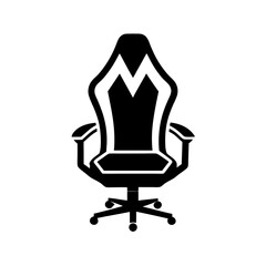 Gaming chair logo design silhouette vector illustration white background