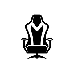 Gaming chair logo design silhouette vector illustration white background