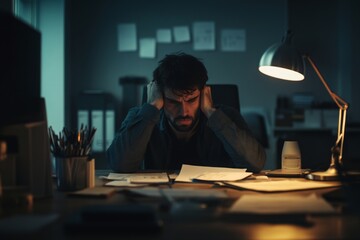 a tired worker at the office