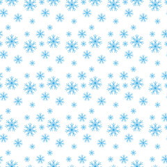 Light Blue, Green vector seamless pattern with christmas snowflakes. Colorful decorative design in xmas style with snow. Pattern for trendy fabric, wallpapers.